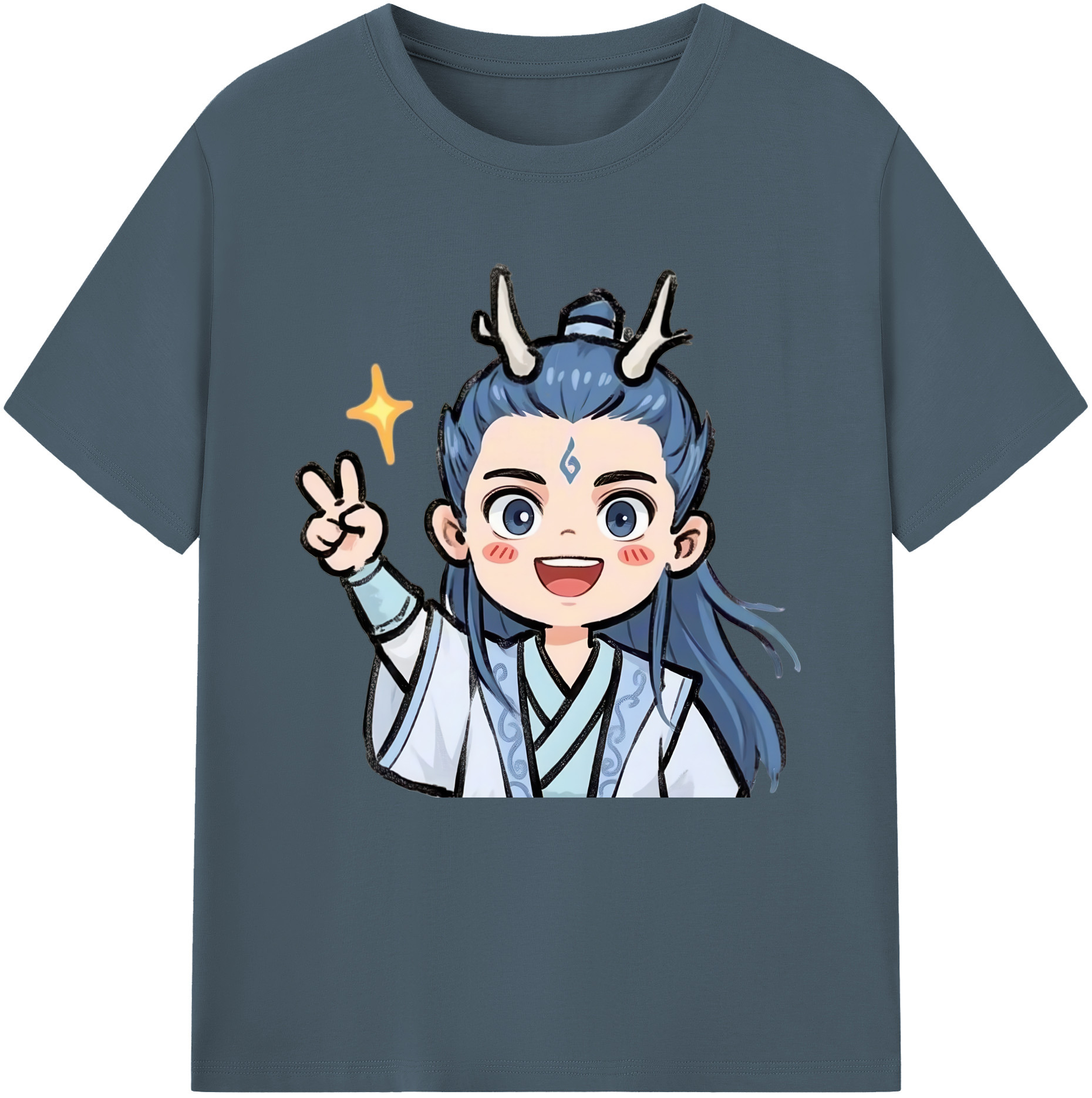 （画像用） Ne Zha 2 ナタ 魔童の大暴れ 綿100％半袖Tシャツ（フロントプリント）